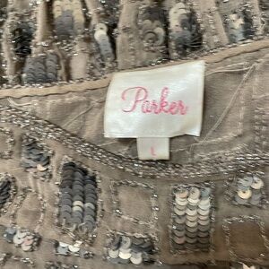 Saks Fifth Ave Silk Sequined evening top  Sz L